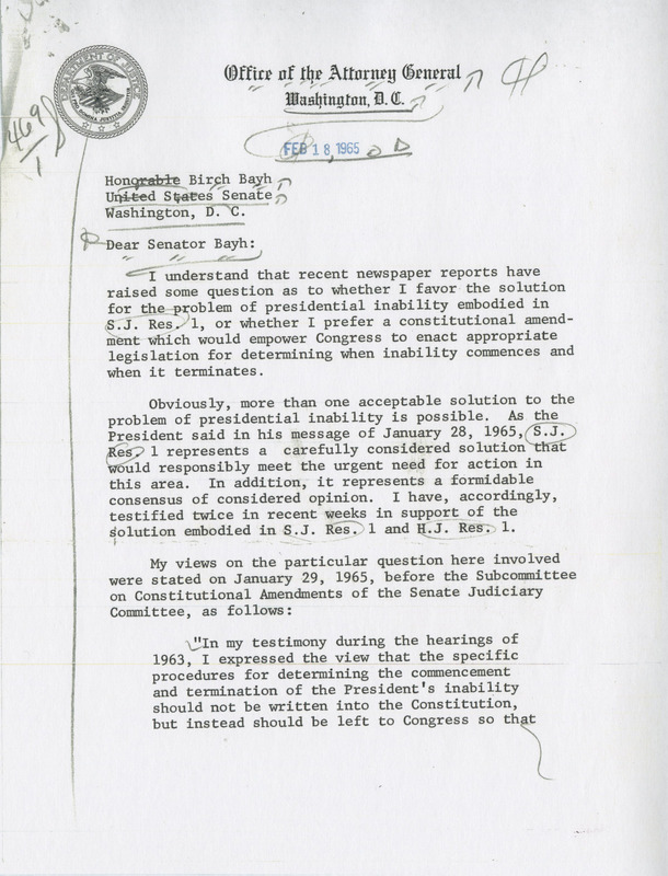 Katzenbach letter of Feb 18, 1965<br /><br />
