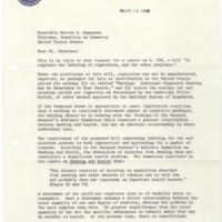 Letter from Acting Secretary of the Department of Agriculture Charles S. Murphy to Senator Warren G. Magnuson Regarding S. 559<br />
