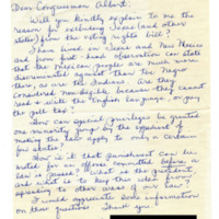 Correspondence, Constituent from Nowata, Oklahoma with Representative Carl Albert