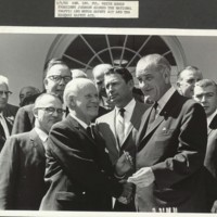 September 9, Photograph of the Bill Signing with President Johnson<br />

