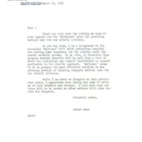 Form letter from Senator Albert Gore, Sr. sent in response to pro-Eldercare correspondence dated March 23, 1965.