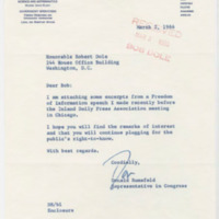 Letter from Congressman Donald Rumsfeld to Congressman Bob Dole