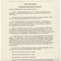 President Lyndon B. Johnson's Press Release Calling for a Hospital Insurance Program