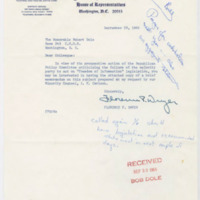 Memorandum on Freedom of Information from Congresswoman Florence P. Dwyer