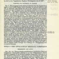 The Appalachian Regional Development Act of 1965